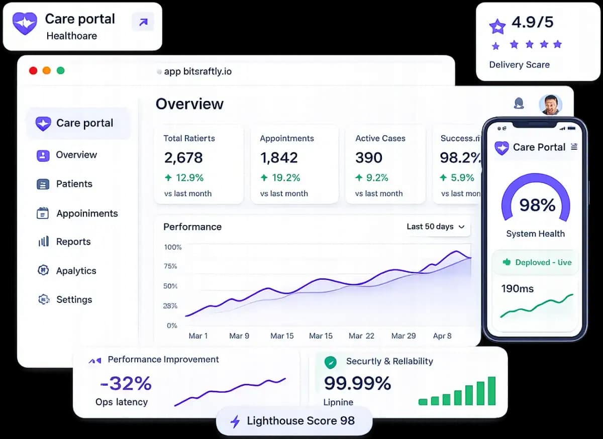 Performance analytics dashboard representing Core Web Vitals