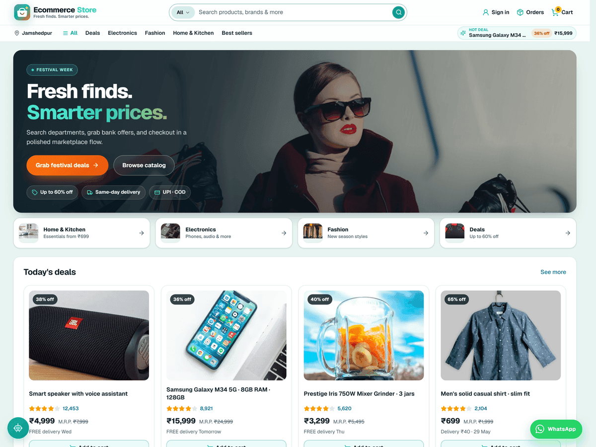 Ecommerce Store storefront screenshot