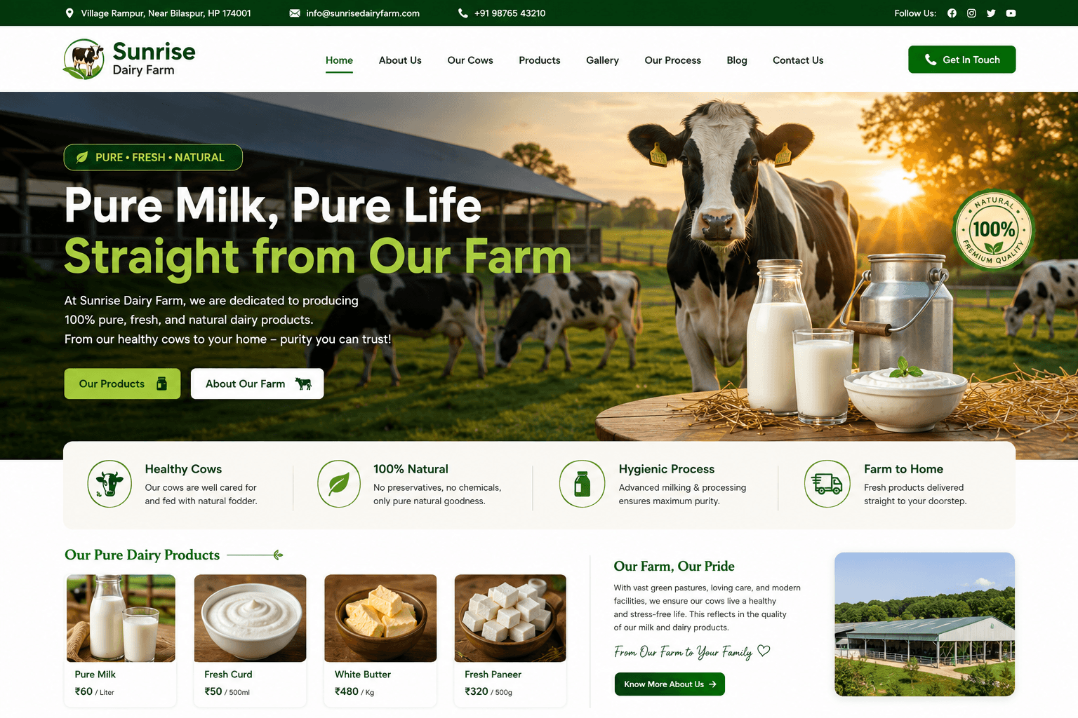 Kunwar Dairy website preview